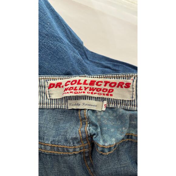 Dr Collectors Free People Patched Button Fly Denim Jeans Womens Small Bohemian - Picture 14 of 15